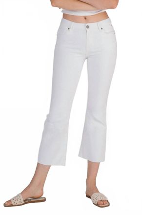 Hidden Jeans Clean Cut Mid Rise Flare Cropped Jean In White