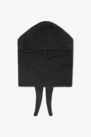 Ganni Black Soft Wool Balaclava