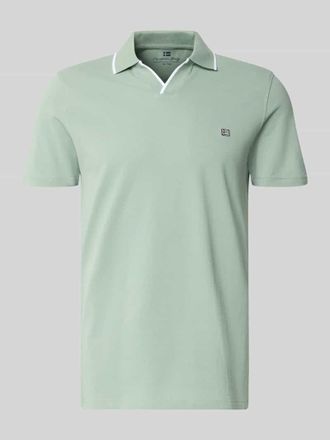 Christian Berg Modern Fit Poloshirt mit Logo-Stitching in Schilf, Gr&ouml;&szlig;e XXL