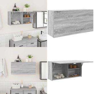 vidaXL Mobile da Bagno Grigio Sonoma 80x25x40 cm in Truciolato - Armadio da bagno - Armadio in truciolato