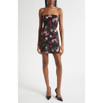 Alice & Olivia Kelly Floral Strapless Minidress in Be Still at Nordstrom Rack, Size 12