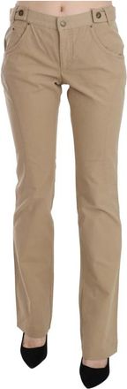 Just Cavalli Beige Casual Broek Elegant Rits Sluiting - Dames - Chinos - Beige - XL - Katoen - Broeken