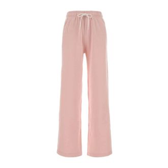 Polo Ralph Lauren Cotton-blend Jersey Track Trousers - female - Polo Ralph Lauren - Wide Trousers - Pink - 2XS - Trousers