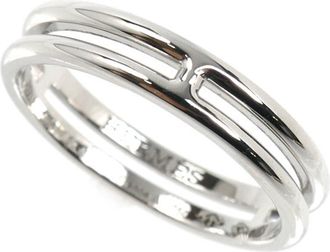 Herm&egrave;s White Gold (18K) Band Ring (Pre-Owned)
