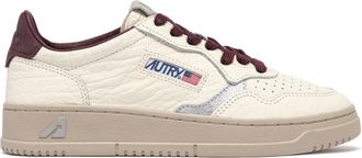 Autry Low-Top Sneakers with Textured Leather Upper and Metallic Details