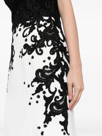 Saiid Kobeisy Crepe Mermaid Dress With Embroidery
