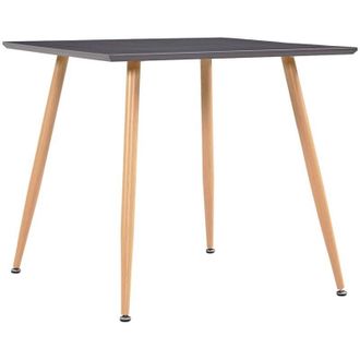 vidaXL Mesa De Comedor Mdf Gris Y Color Roble 80,5x80,5x73 Cm Vidaxl