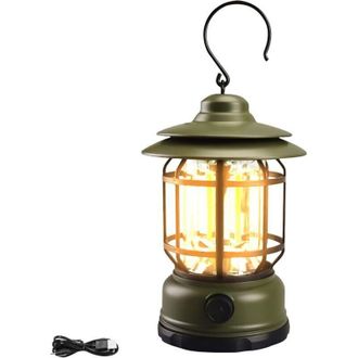 OEM Linterna Vintage Para Tormentas, L&aacute;mpara Led Port&aacute;til Recargable, L&aacute;mpara El&eacute;ctrica Para Camping, Linternas Led Para Exteriores, Brillo Ajustable De 2