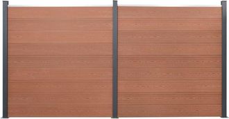 vidaXL Vidaxl - Juego De Paneles De Valla Wpc Marr&oacute;n 353x186 Cm