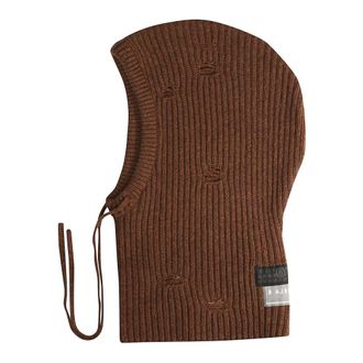 Maison Margiela Accessories, female, Brown, M, Knit Beanie Hat with Logo Details