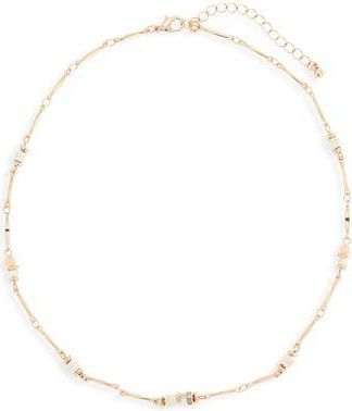 Nordstrom Rack Beaded Collar Necklace in White- Gold at Nordstrom Rack