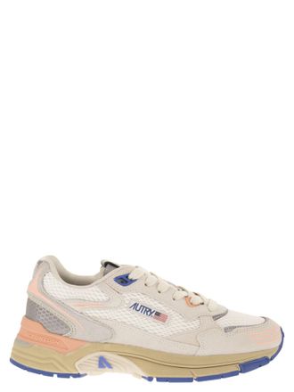 Autry Hyperway Low Mesh/Suede Wht/Peach Pnk