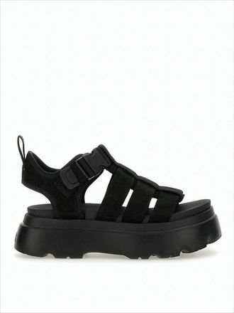 UGG Nubuck Leather Sandals With Rugged Platform Sole