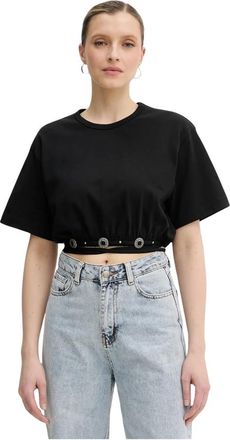 Pinko Pinko, Dames, Tops, Zwart, Maat: S Katoen