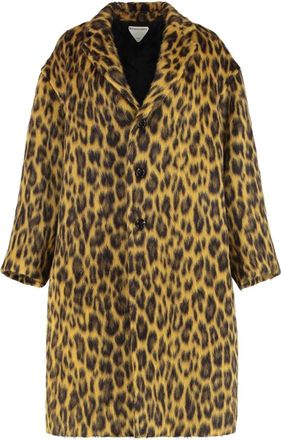Bottega Veneta Leopard Print Oversized Coat - Dames - Mantel - Veelkleurig - XS - Katoen - Jassen