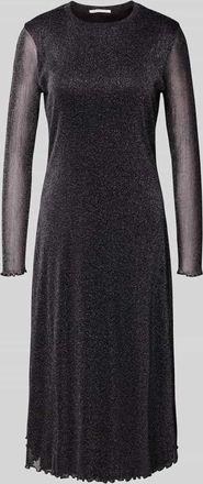 Tom Tailor Denim Regular Fit Meshkleid mit Effektgarn in Dunkelgrau Melange, Gr&ouml;&szlig;e XS