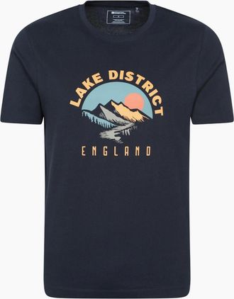 Mountain Warehouse Mens Mountain Warehouse Mens Lake District Short-Sleeved T-Shirt - Navy - Size: 36