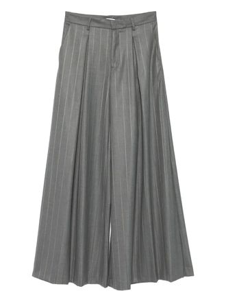 Andamane pinstripe-pleated trousers - women - Viscose/Polyester/Elastane - 38 - Grey