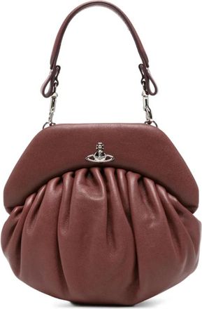 Vivienne Westwood Orb Plaque Leren Tote - Dames - Handtassen - Bruin - ONE Size - Leer - Tassen