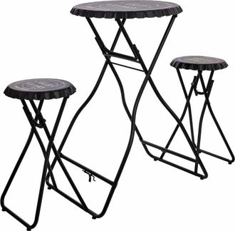 Wanderlust Deco Wanderlust Deco - Mesa Con Taburetes Plegable De Metal 148x60x102h Cm
