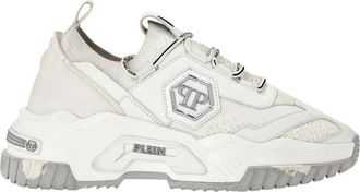 Philipp Plein Predator Sneakers - unisex - Sneakers - Wit - 41 EU - Leer - Schoenen