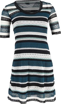 Missoni M Missoni Mini Lace Detail Short Sleeve Dress in Multicolor Viscose