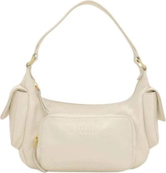 Miu Miu Pre-owned Shoulder Bag - Dames - Vintage Schoudertas - Wit - ONE Size - Leer - Vintage
