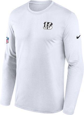 Nike Cincinnati Bengals Alt Legend Small Logo Nike Mens Dri-FIT NFL Long-Sleeve T-Shirt in White | 02TJ10A9A-UE8