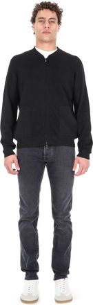 Drumohr Baseball Collar Merino Wool Full-Zip Sweater