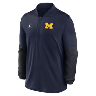 Nike Jordan Mens Michigan Jordan Brand Dri-FIT College 1/2-Zip Top in Blue | 0JBA0CZDMWN-UCQ