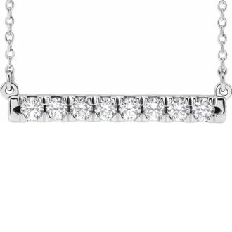 Pompeii3 1/2Ct Bar Diamond Pendant Necklace in 14k White or Yellow Gold Lab Grown