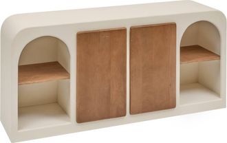 Atmosphera Siena Beige H85 Aparador 2 Puertas, 8 Niveles - Atmosphera Cr&eacute;ateur DInt&eacute;rieur