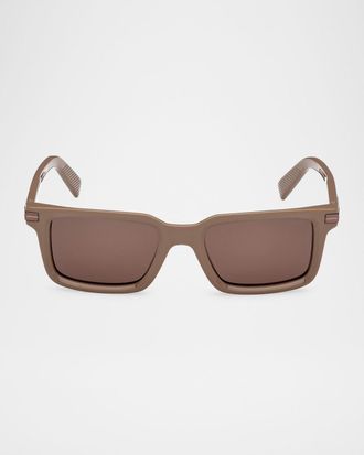 Ermenegildo Zegna Men & apos;s Rectangle Acetate Sunglasses