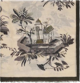 Etro Wol Sjaal - Dames - Zijden sjaals - Beige - ONE Size - Wol - Accessoires
