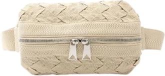 Bottega Veneta Pre-owned Intrecciato Webbing Canvas Waist Bag - Dames - Vintage Heuptassen - Beige - ONE Size - Vintage