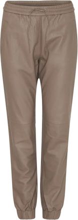 Notyz Leather Jogger Pants Skind 11153 - Dames - Sweatpants - Beige - 3XL - Leer - Broeken