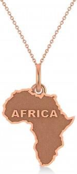 Allurez Map of Africa Pendant Necklace 14K Rose Gold