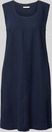 Freequent Knielanges Kleid aus Leinen-Viskose-Mix Modell LAVA in Marine, Gr&ouml;&szlig;e XXL