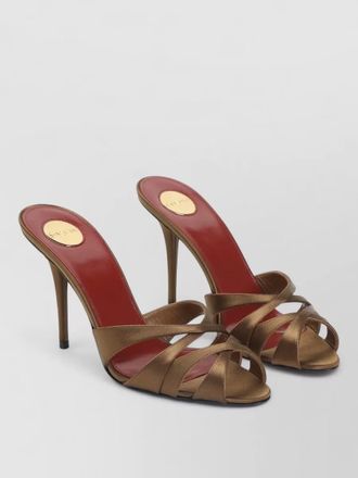 Saint Laurent chandelle 95 open toe satin stiletto sandal