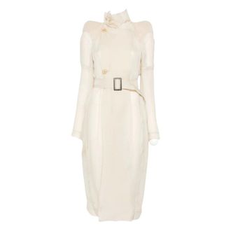Rick Owens Dames, Mantels, Beige, Maat: S Zijde