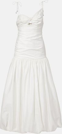 Self Portrait Gathered cotton-blend maxi dress