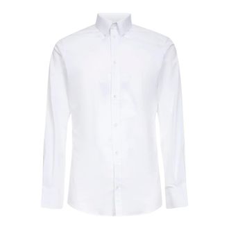Dolce & Gabbana Formal Shirts, male, White, Size: 4XL White Slim Fit Shirt with Kent Collar