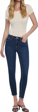 Flying Monkey Mid Rise Raw Hem In Dark Wash