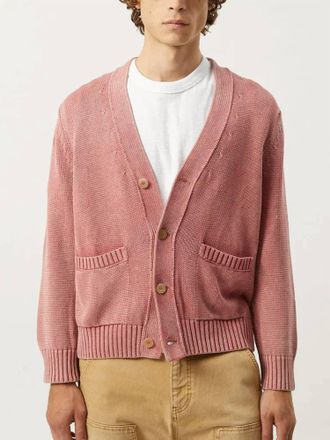 Corridor Acid Wash Cardigan In Red