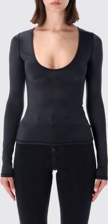 Diesel Top slim fit a maniche lunghe in poliammide con logo Oval D