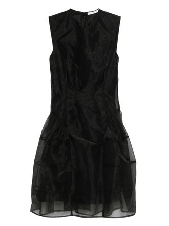 Cecilie Bahnsen crew-neck mini dress - women - Polyester/Polyamide/Cupro - 10 - Black