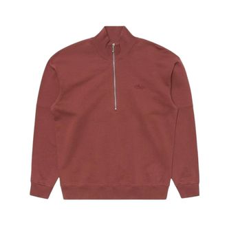 Edwin Koji Half Zip Sweat - Heren - Sweatshirts - Rood - S - Hoodies & sweatvesten