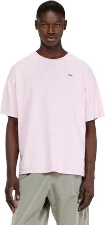 Diesel Cotton T-shirt with treated effect - T-Shirts - Man - Pink