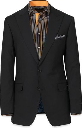 Paul Fredrick Wool Stretch Bengaline Peak Lapel Suit Jacket