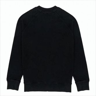 Maison Kitsuné Long-Sleeve Black Crewneck Sweatshirt With Ribbed Cuffs